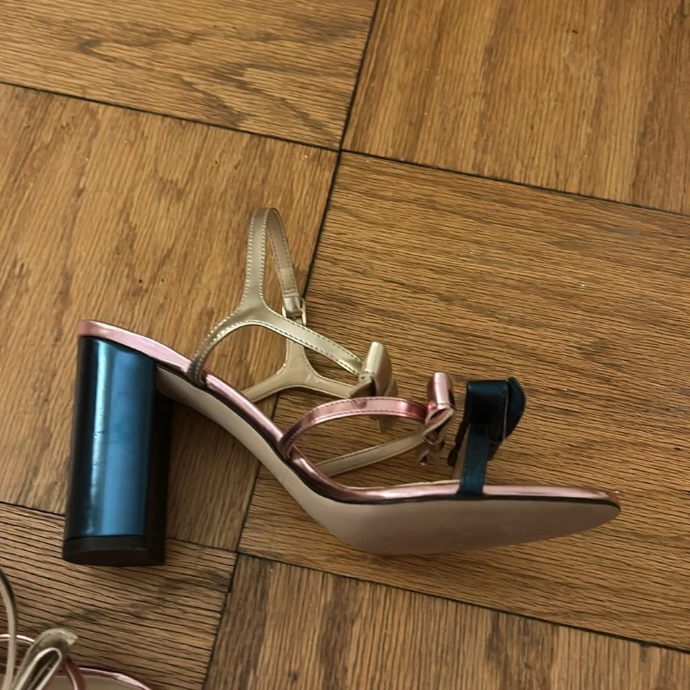 J. Crew Collection Tri-Color Bow Heels | Made in Italy - Picture 5 of 5